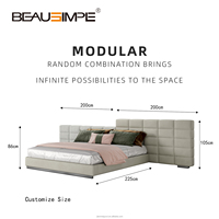 Italienisches Einfaches King-Size Verstellbares Liegebett Modernes Hochwertiges Design Weicher Stil Stoff Leder Schlafzimmermöbel