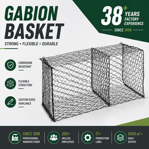 Vente en gros usine : Gabion hexagonal en treillis métallique galvanisé à chaud pour cage à pierres, <span class=keywords><strong>Jordan</strong></span> 3x1x1m, Prix du treillis gabion - Product Image 1