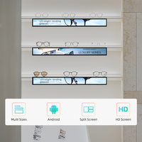 Berbagai ukuran melar LCD Bar iklan lebar layar sentuh Strip tampilan Digital rak reklame tepi spanduk layar LCD