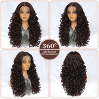 Perruque Latisha Boucles Françaises Blanches Résistantes à la Chaleur, Cheveux Synthétiques HD Glueless, Perruque Frontale en Dentelle