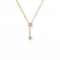 Collier à deux chaînes fantaisie en argent 925 plaqué or 18 carats avec diamants fantaisie, apparence unique et personnalisée de Maimang
