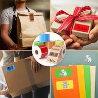 Rollo de etiquetas térmicas directas de 2,25x1,25 pulgadas de alta calidad personalizado, pegatina de código de barras en blanco de Color, uso de papelería gratuito permanente