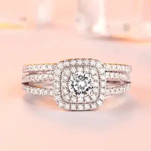 실버 주얼리 뉴 핫 세일 S925 지르콘 커플 세트 반지 유럽과 미국 모조 다이아몬드 숙녀 반지