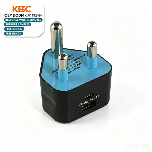 South Africa Type M 18W USB C Wall Charger 5V 3A 9V 2A PD QC3.0 Fast Charger SA 3 Pin Plug SABS Approved for Phone
