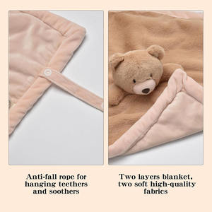 Manta de Seguridad para Bebé, Osito de Peluche Suave, para Recién Nacidos, Niños y Niñas, Género Neutro, Juguete de Peluche para Abrazar, Manta Acogedora - Product Image 4