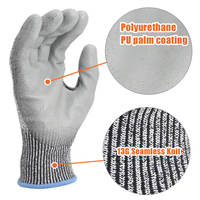 Gants de sécurité industriels flexibles MaxiTough avec revêtement en PU et patch NBR sur l'entrejambe, résistants aux coupures, antidérapants, conformes à la norme EN388