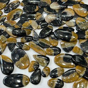 Cabujones a juego de raíz de Palma de jaspe natural, patrones y colores llamativos para la elaboración de pendientes, regalo de coleccionista de piedras preciosas - Product Image 3