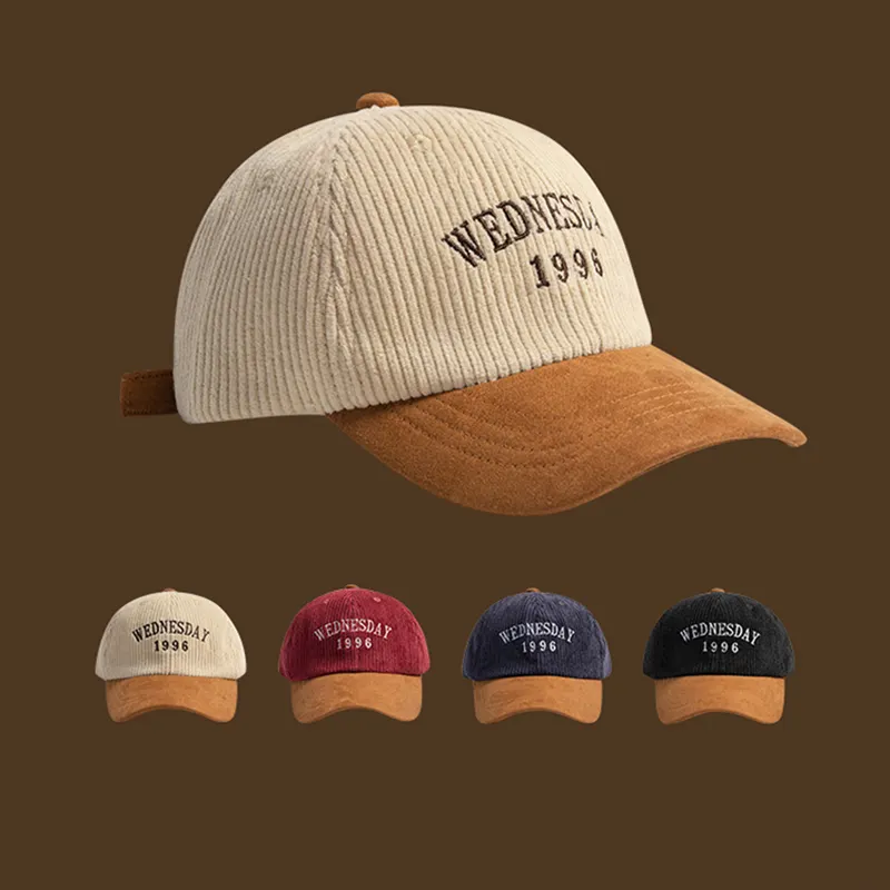 Design baseball hat embroidery custom corduroy hats