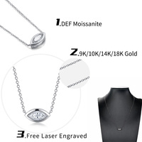 Vente en gros de collier à pendentif solitaire en or blanc 18 carats, taille marquise, diamant cultivé en laboratoire, prix