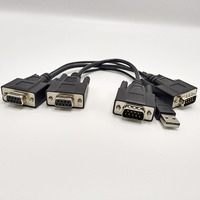 Ensamblaje de cable USB de cobre estañado DB9 hembra a DB9 macho para pantalla táctil Computadora industrial Cables y cables industriales