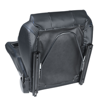 Asientos de Carreras Completamente Negros de Cuero PVC con Costuras Azules, Respaldo de Fibra de Carbono y Poliuretano con Rieles