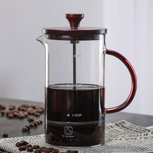 Wholesale Fashionable Modern Borosilicate Glass French Press <b>Coffee</b> Plunger <b>Coffee</b> Maker Portable With <b>Filter</b> and Glass Handle - Product Image 4