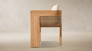 Conjunto de Comedor de Madera de Teca para Exteriores con Sillas de Cuerda Tejida y Mesa Rectangular, Diseño Contemporáneo, Muebles de Patio Duraderos - Product Image 3