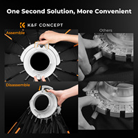 K&F Concept Boîte à lumière octogonale 60CM/90CM à monture Bowens à dégagement rapide, direction de la lumière réglable pour éclairage vidéo, studio Bowens