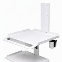 Chariot de scanner intra-oral mobile, poste de travail médical avec support VESA, étagères à deux niveaux et roulettes verrouillables