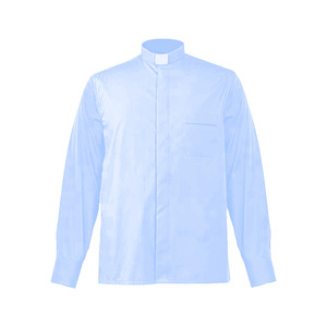 Camisa Negra de Manga Larga para Sacerdote Pastor Clero para Hombre con Cuello Alzacuellos Tab para Ministro de la Iglesia Católica Predicador Tops de Cosplay - Product Image 2