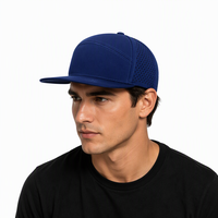 Casquette à 7 panneaux découpée au laser avec logo personnalisé, perforée, imperméable, séchage rapide, visière plate avec cordon frontal, OEM