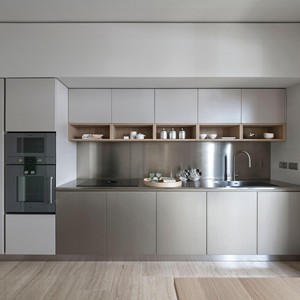 Modern <strong>Design</strong> Smart Stainless Steel Kitchen Cabinet <strong>Factory</strong> Direct Custom White Acrylic Door Panel Faucet for Apartment Use - Product Image 1