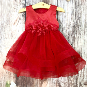 Floral Princess Dress For <b>Girls</b> Decoration Hard Mesh On Skirt To Make The Dress More Elegant - Product Image 1