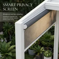 Pergola de terrasse électrique extérieure en aluminium, moderne, rétractable, résistante au vent et à l'eau, avec toit à lames, abri solaire pour entreprises