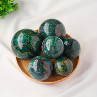 Vente en gros de boules de pierre naturelle Verdite polies, sphères de cristal de jade vert africain pour la méditation, la décoration de la maison, la guérison, pierres précieuses