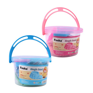 Foska vendita all'ingrosso di prodotti facili da modellare giocattoli sensoriali fai da te castello Kit di costruzione allungabile blu rosa colore sabbia per i bambini - Product Image 5