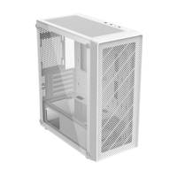 Casing PC Gaming Mid Tower Grosir OEM dengan Desain Strip Mesh Depan, Kabinet Komputer Terbaru