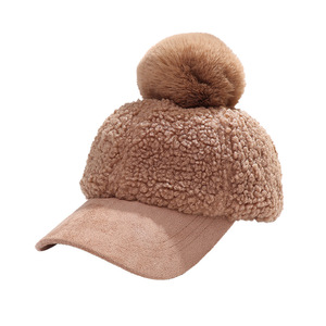 Casquette de baseball personnalisée pour femme, 6 panneaux, en polaire polyester/coton, réglable, avec pompon, profil bas, style sportif, motif Dobby - Product Image 2