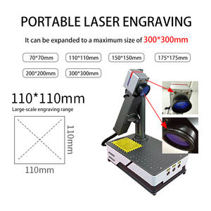 Machine de marquage laser à fibre portable 20W/30W, colonne rotative, refroidissement par air, gravure métallique personnalisable DXF/PLT/DWG/DST - Product Image 4