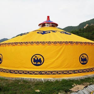 Personnalisation en usine grande tente de <span class=keywords><strong>yourte</strong></span> mongole de luxe imperméable à l'eau épaissie PVC Oxford chaud coupe-vent étanche à la pluie pour l'extérieur - Product Image 2