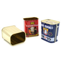 Boîte métallique trapézoïdale ouverte et soudée à clé de qualité alimentaire 701 # pour déjeuner, viande ou bœuf cordé