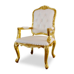 Chaises King and High Back moins chères sur le trône en or chaise de mariage de luxe royale pour le marié et la mariée chaise d'hôtel antique banquet - Product Image 3