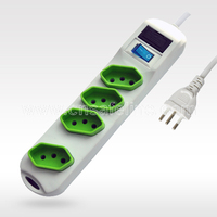 Multiprise avec interrupteur marche/arrêt et fusible de protection, 4 prises, 10A 250V~