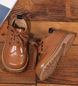 Chaussures Oxford classiques britanniques en cuir verni pour enfants, chaussures d'école à semelle souple pour bébés, noires - Product Image 4