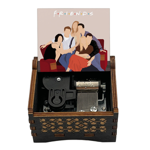 Friends TV Show Cajas de música de madera <span class=keywords><strong>Estaré</strong></span> <span class=keywords><strong>allí</strong></span> para ti Amigos musicales Cumpleaños Oficina en casa Regalo decorativo - Product Image 1