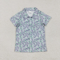 Chemise pour garçon avec boutons en forme de cactus et de voitures de dessin animé