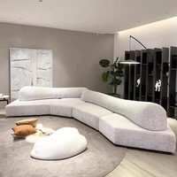 Nouveau Canapé-lit Modulable Arc en Tissu, Modèle Villa Minimaliste Italienne, Combinaison Multi-personnes pour Appartement et Hôtel Moderne