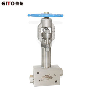 Vanne à aiguille en acier inoxydable 316 pour basse température et moyenne pression -196, raccord de tête de blocage à passage direct - Product Image 2