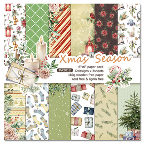 GF X-mas temporada 6 pulgadas 24 hojas <span class=keywords><strong>papel</strong></span> hecho a mano de una cara patrón de <span class=keywords><strong>papel</strong></span> para álbum de recortes - Product Image 2