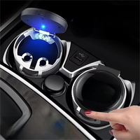 Cendrier de voiture LED de luxe, portable, étanche, durable, avec couvercle coulissant, universel pour porte-gobelet de véhicule