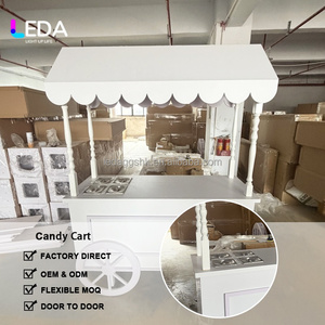 Chariot de vente ambulante LEDA moderne personnalisé blanc pour bonbons, desserts, glaces, aliments, avec boîte pour les entreprises, les mariages, la décoration - Product Image 2