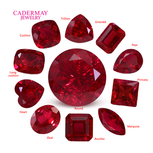 Rubí Sintético Rojo Sangre de Pichón con Certificado AGL, Corte Pera, Esmeralda, Cojín, Ovalado, Cojín Largo, con Inclusiones y Micro Grietas - Product Image 1