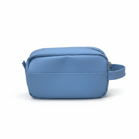 Trousse de Toilette Grande Taille en PU Souple Couleur Unie avec Fermeture Éclair et Poignée Latérale, Idéale pour la Salle de Sport et la Douche, Pochettes Minimalistes, Trousse de Voyage