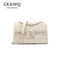 Sacs à bandoulière matelassés en marbre pour femmes, nouvelle collection 2025, avec chaîne et rabat, OEM WQ-2720W