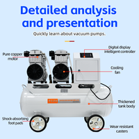 600L/Min -91KPa 220V 3000W ensemble de pompe à vide sans huile pompe à air industrielle tête de pompe de compresseur d'air avec réservoir de stockage d'air 65L