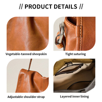 Tas Tangan Wanita Kulit Sapi Asli Model Fashion Label Pribadi OEM MOQ Kecil Pabrik Tas Selempang Wanita