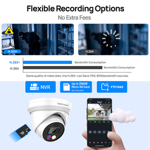 Vikylin 4K 8MP Red-Blue Light Alarm Poe <span class=keywords><strong>Camera</strong></span> Đầy Đủ Màu Sắc Thông Minh Ánh Sáng Kép Hai Cách Âm Thanh Tháp Pháo An Ninh IP <span class=keywords><strong>Camera</strong></span> Với Thẻ SD - Product Image 5