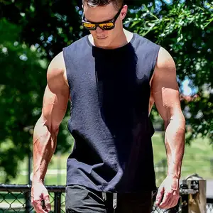 เสื้อกล้ามของผู้ชาย,เสื้อแขนกุดออกกำลังกายเล่นกีฬาสีพื้นแบบสั่งตัดแฟชั่นฤดูร้อน