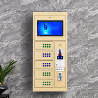 Estación de Carga con Cerradura Electrónica Operada por Monedas, 5 Compartimentos, para Teléfonos, Uso Público Seguro, Certificación CE, Metálica