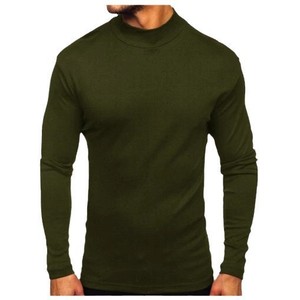 Nouveau T-shirt Homme Col Montant Manches Longues Couleur Unie 2026, Style Sportif Décontracté et Tendance. Commandez dès maintenant et obtenez un coupon de 5 $ - Product Image 5